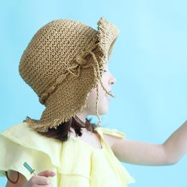 [BABYBLEE] A1851 _ Kids Paper Straw Bucket Hat Toddler Summer Hats Kids Suncap Beach Hats, booney